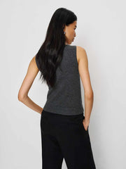 Reformation Monaco Cashmere Reversible Tank - Charcoal