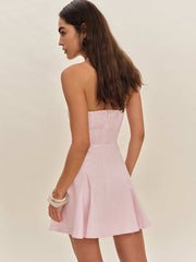Reformation Derin Linen Dress - Cherry Blossom
