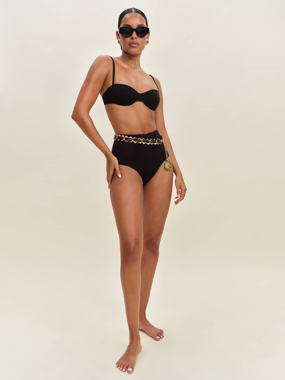 Reformation Makena Bikini Top - Black