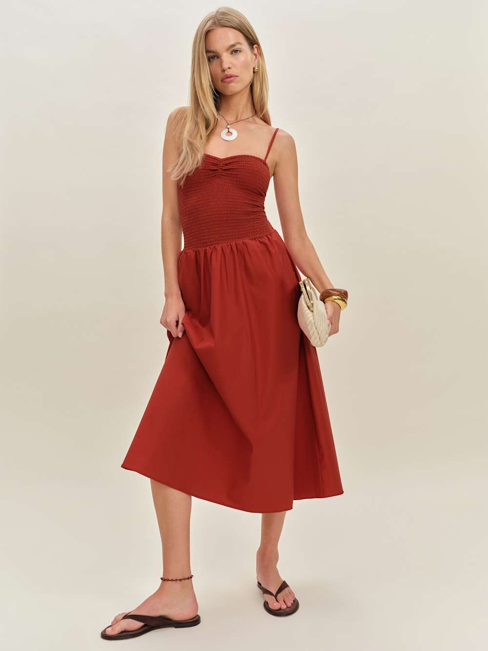 Reformation Nellie Knit Dress - Sundried Tomato