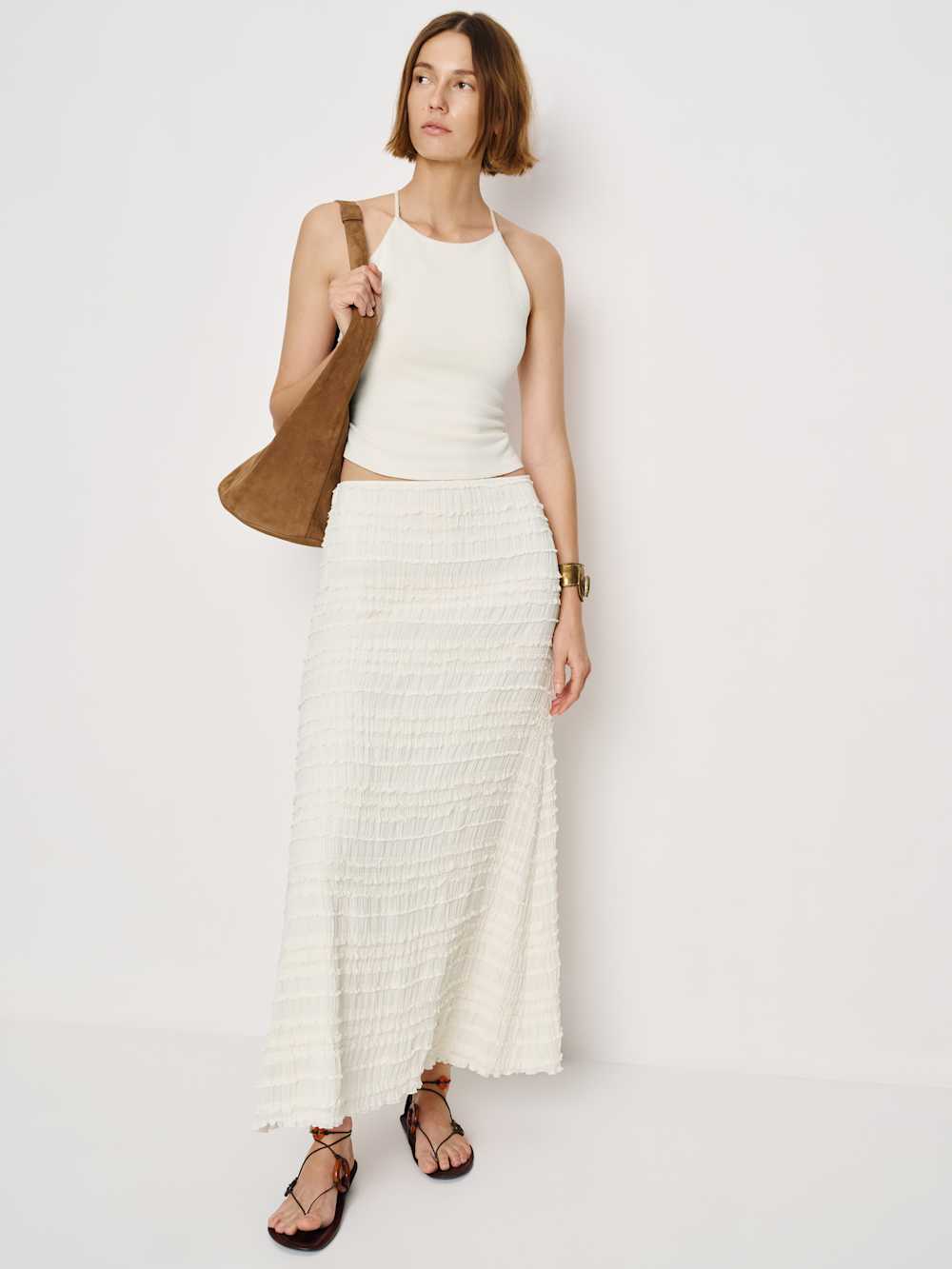 Reformation Vevina Knit Top - Fior Di Latte