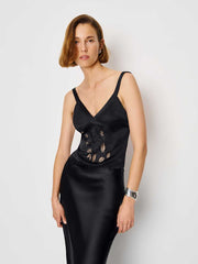 Reformation Tatie Silk Dress - Black