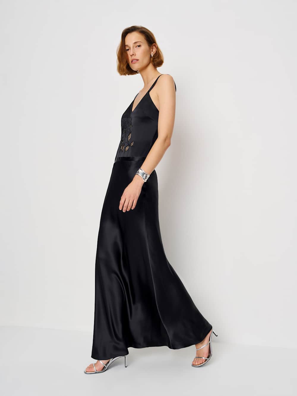 Reformation Tatie Silk Dress - Black