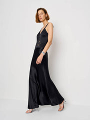 Reformation Tatie Silk Dress - Black
