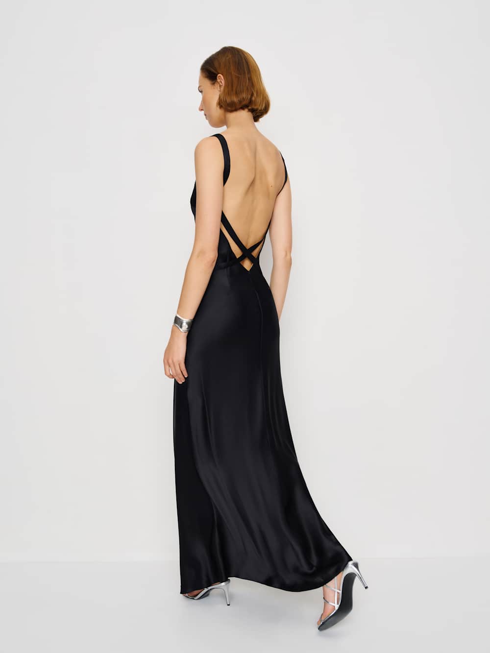 Reformation Tatie Silk Dress - Black
