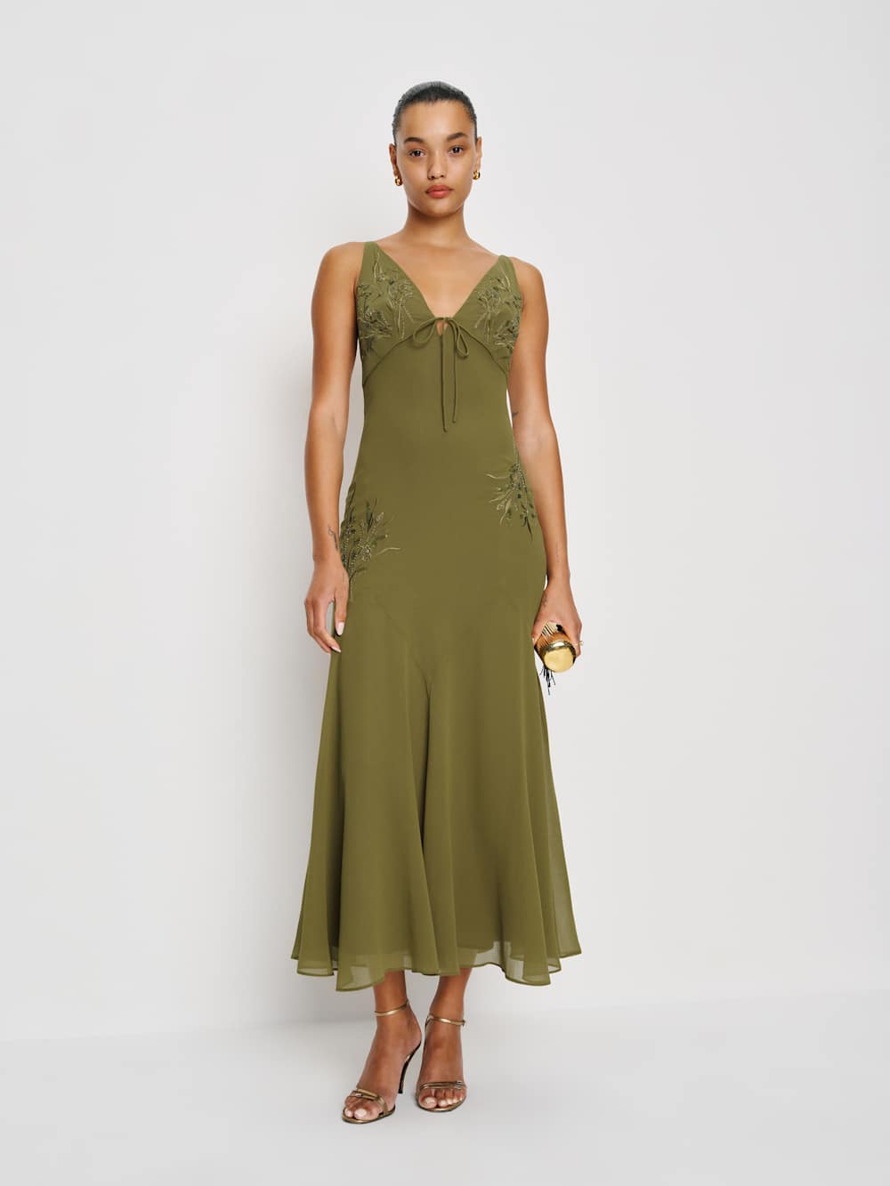 Reformation Ziva Dress - Olive