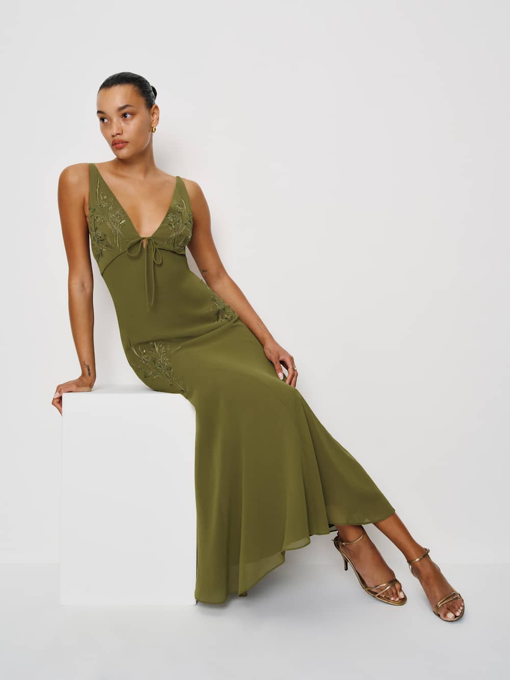 Reformation Ziva Dress - Olive