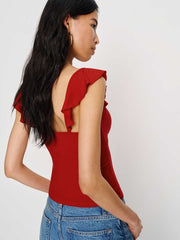 Reformation Lemmy Knit Top - Lipstick