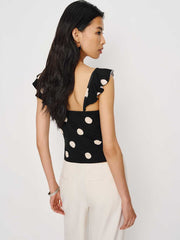 Reformation Lemmy Knit Top - Moon Dot