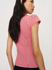 Reformation Jenna Knit Top - Red And Pink