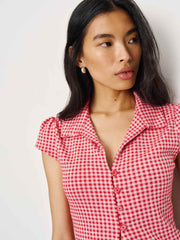 Reformation Jenna Knit Top - Red And Pink