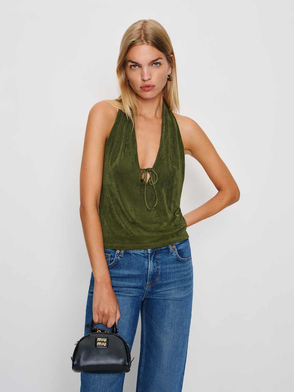 Reformation Aramis Knit Top - Lizard