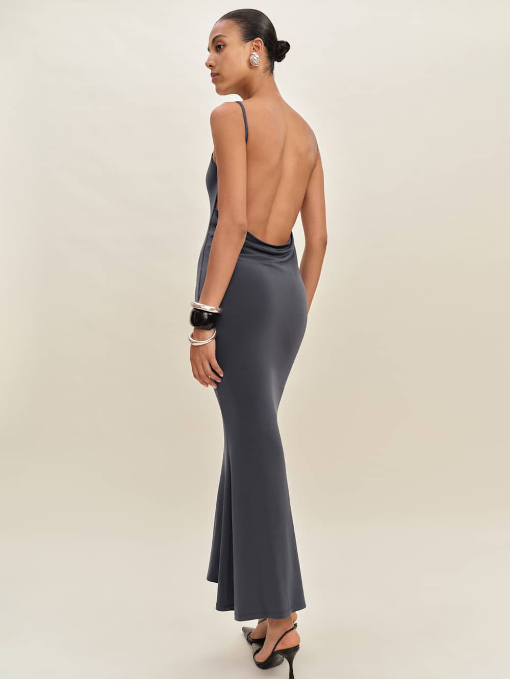 Reformation Averil Knit Dress - Grey Sky