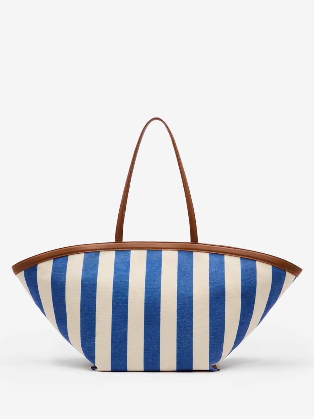 Reformation Lucia Tote Bag - Cassis Blue Stripe Canvas