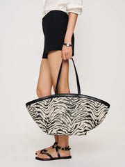 Reformation Lucia Tote Bag - Zebra Raffia