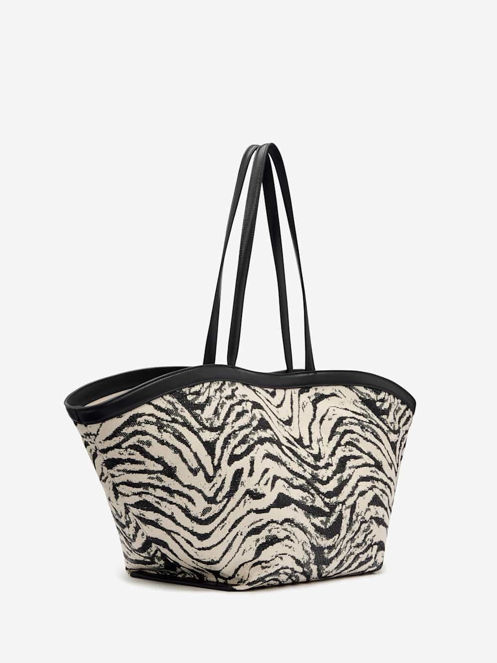 Reformation Lucia Tote Bag - Zebra Raffia
