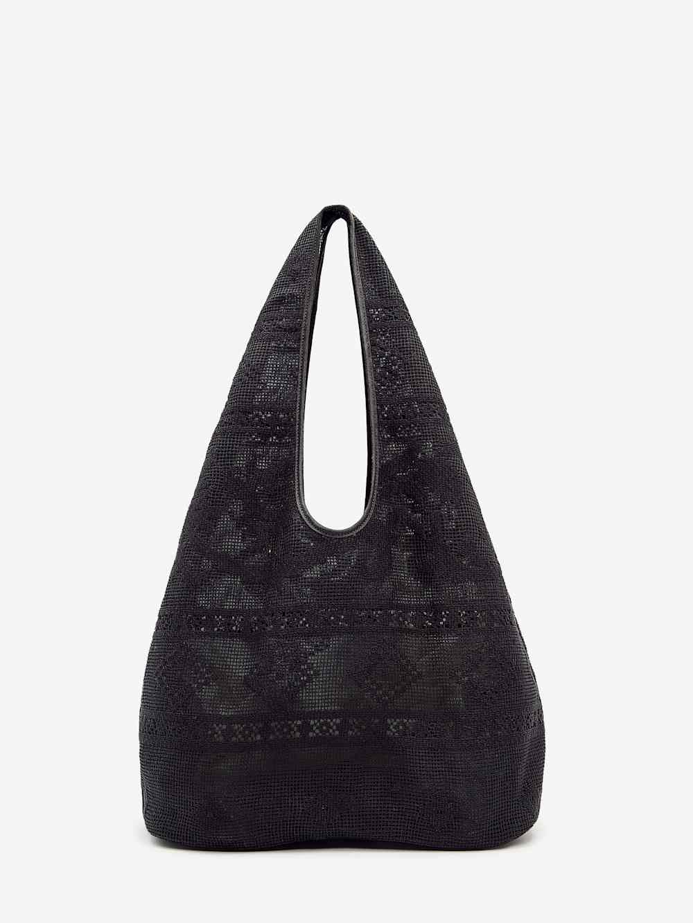 Reformation Aurelia Tote Bag - Black Lace