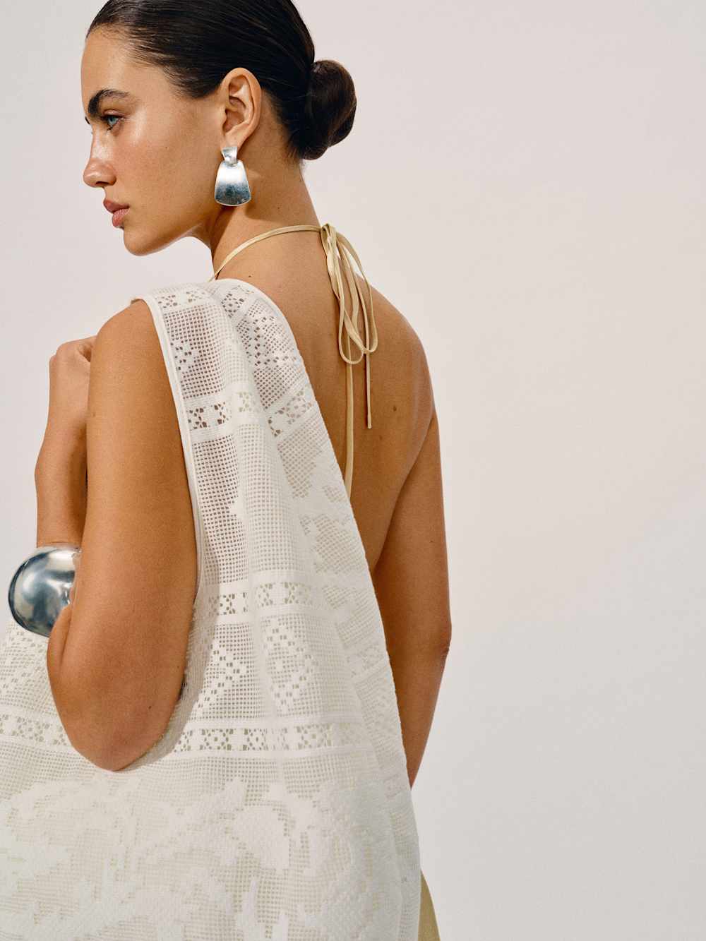 Reformation Aurelia Tote Bag - White Lace
