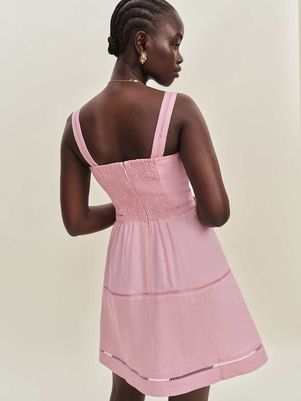 Reformation Everett Mini Linen Dress - Babygirl
