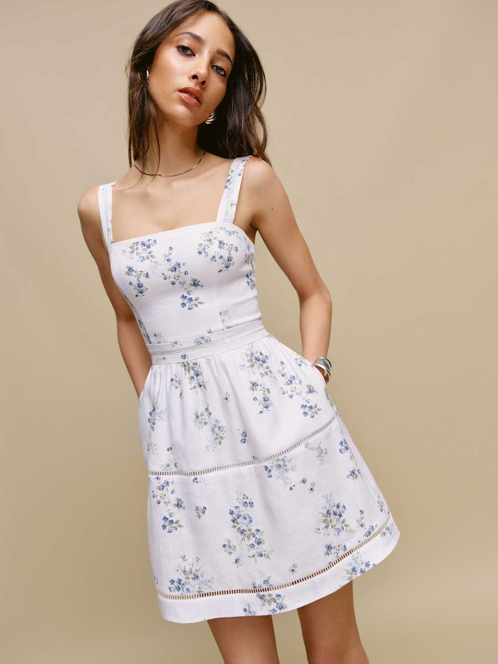 Reformation Everett Mini Linen Dress - Truly