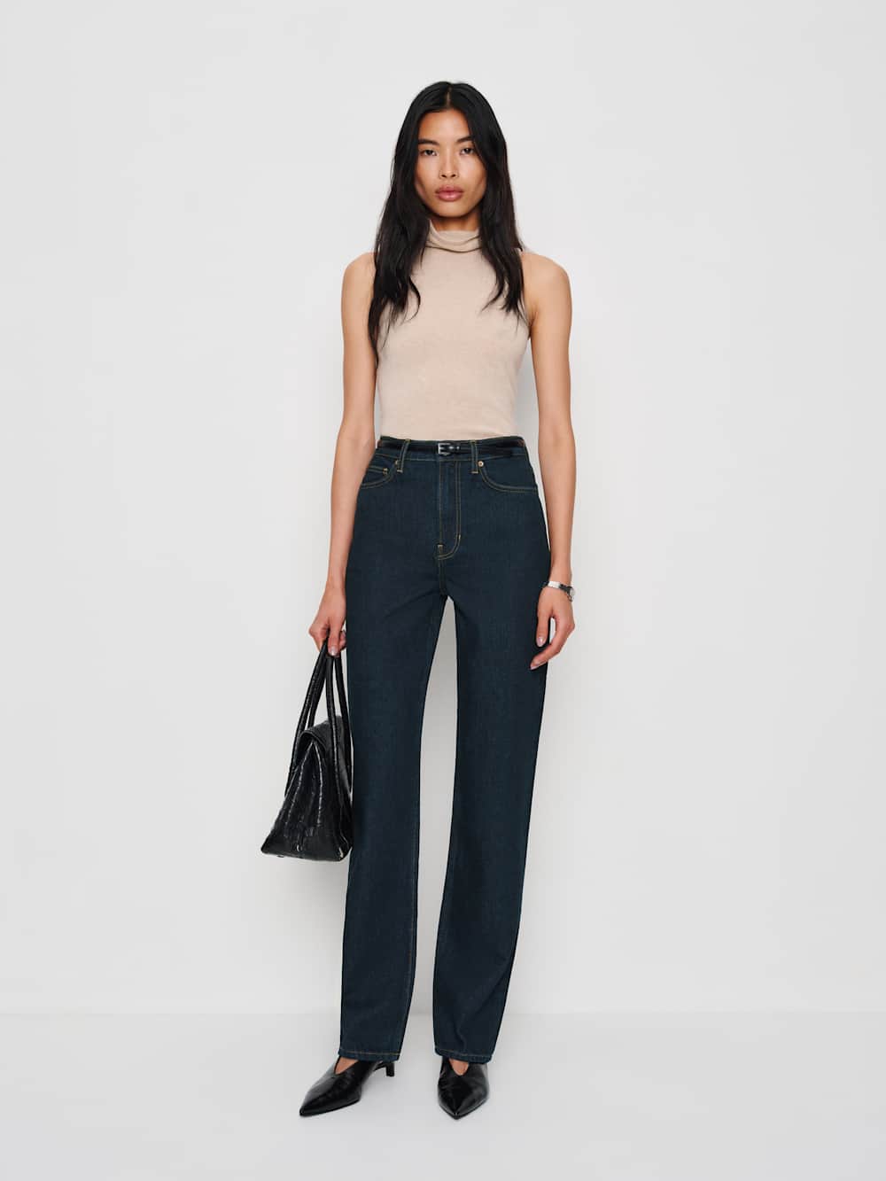 Reformation Harriet High Rise Relaxed Straight Jeans - Ondine