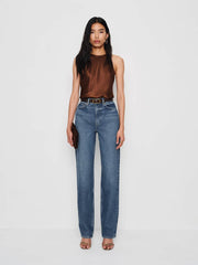 Reformation Harriet High Rise Relaxed Straight Jeans - Pelican