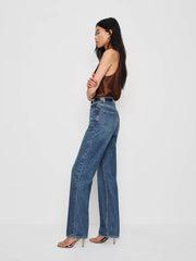 Reformation Harriet High Rise Relaxed Straight Jeans - Pelican