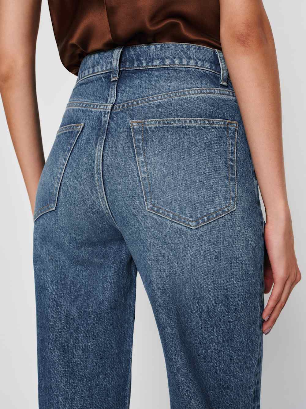 Reformation Harriet High Rise Relaxed Straight Jeans - Pelican