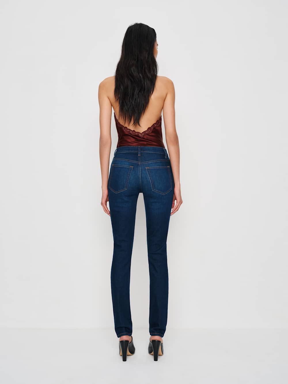 Reformation Christina Mid Rise Super Stretch Skinny Jeans - Wheeler