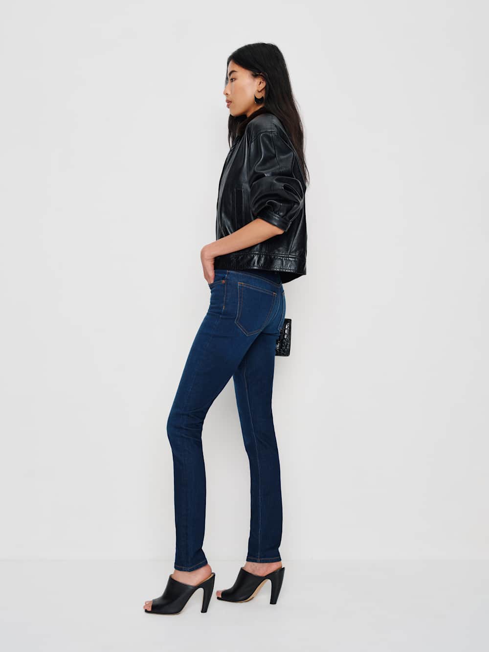 Reformation Christina Mid Rise Super Stretch Skinny Jeans - Wheeler