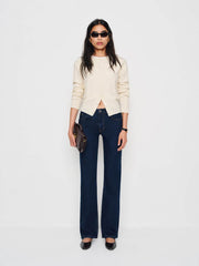 Reformation Elton Mid Rise Super Stretch Straight Jeans - Reservoir