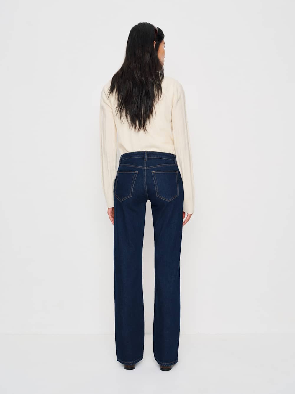Reformation Elton Mid Rise Super Stretch Straight Jeans - Reservoir