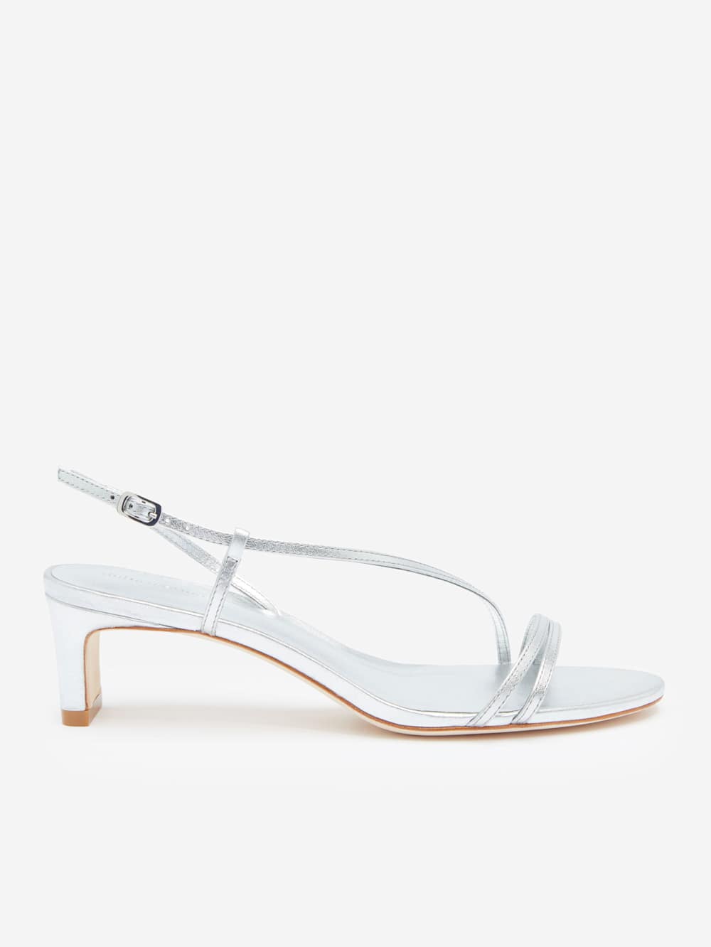 Reformation Suri Heeled Sandal - Silver Leather