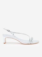 Reformation Suri Heeled Sandal - Silver Leather