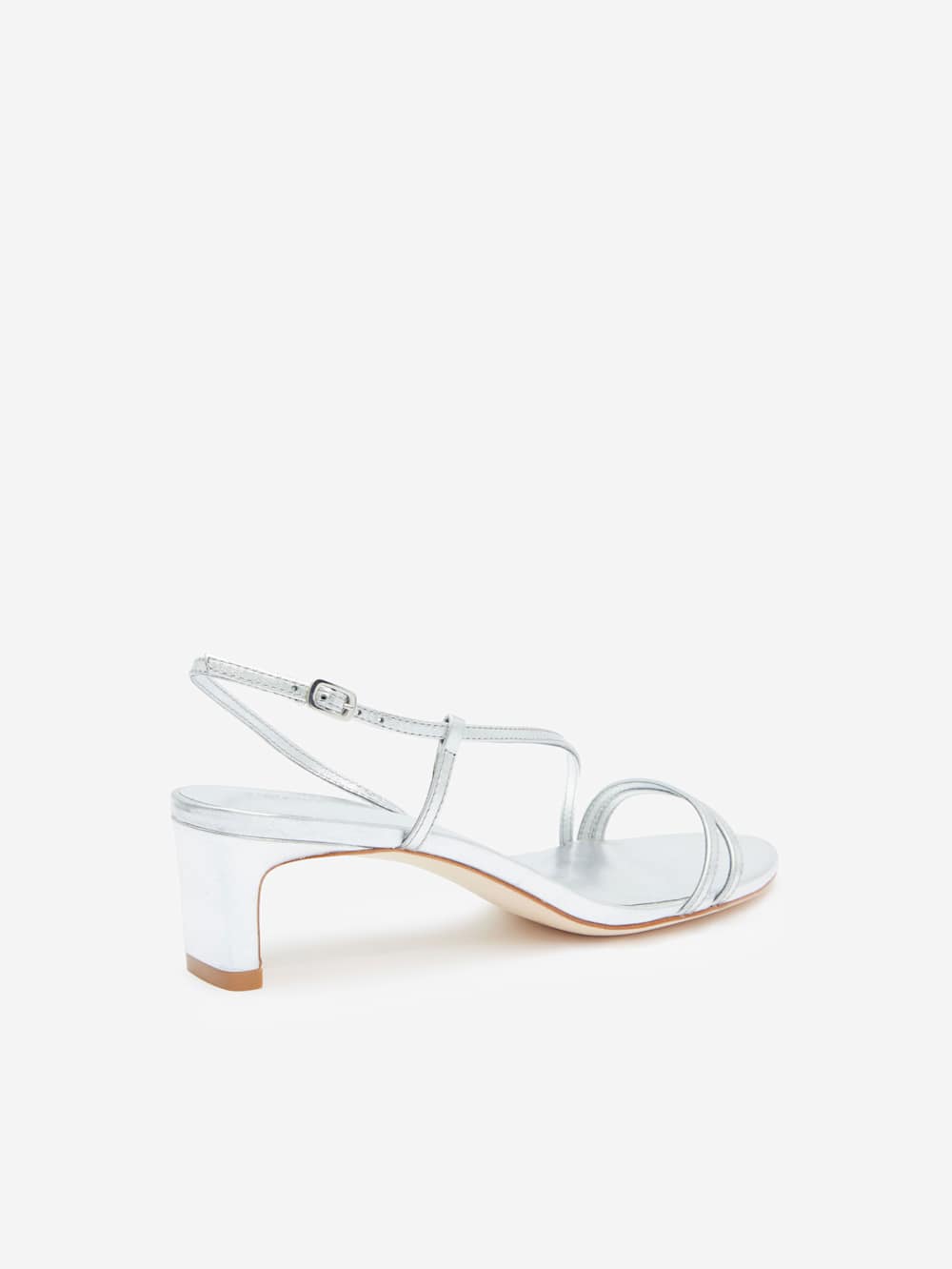 Reformation Suri Heeled Sandal - Silver Leather