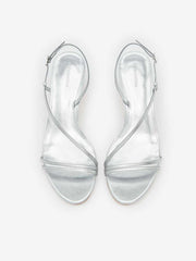 Reformation Suri Heeled Sandal - Silver Leather