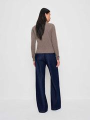 Reformation Florentina Cashmere Collared Cardigan - Cocoa