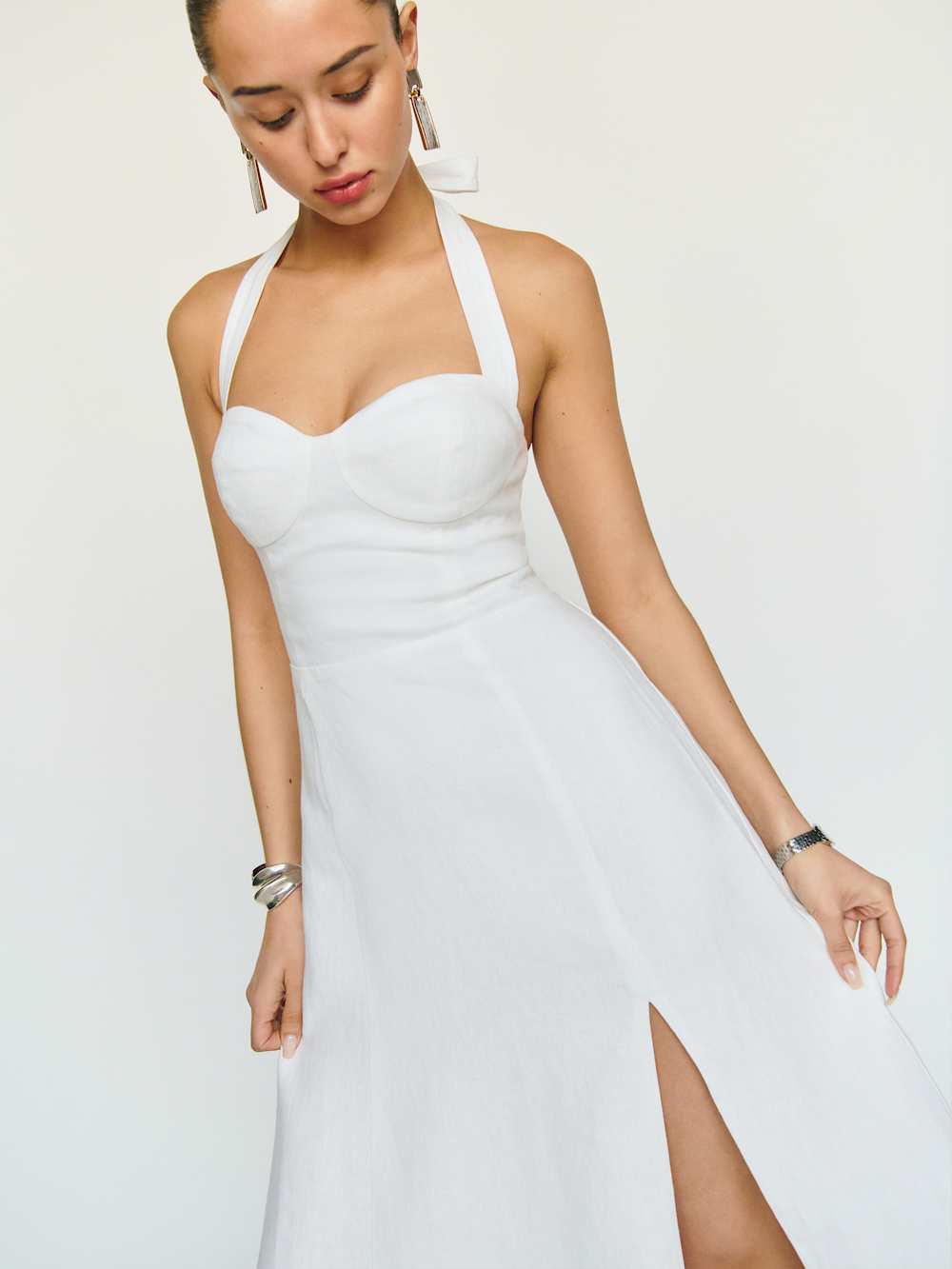 Reformation Petites Tala Linen Dress - White