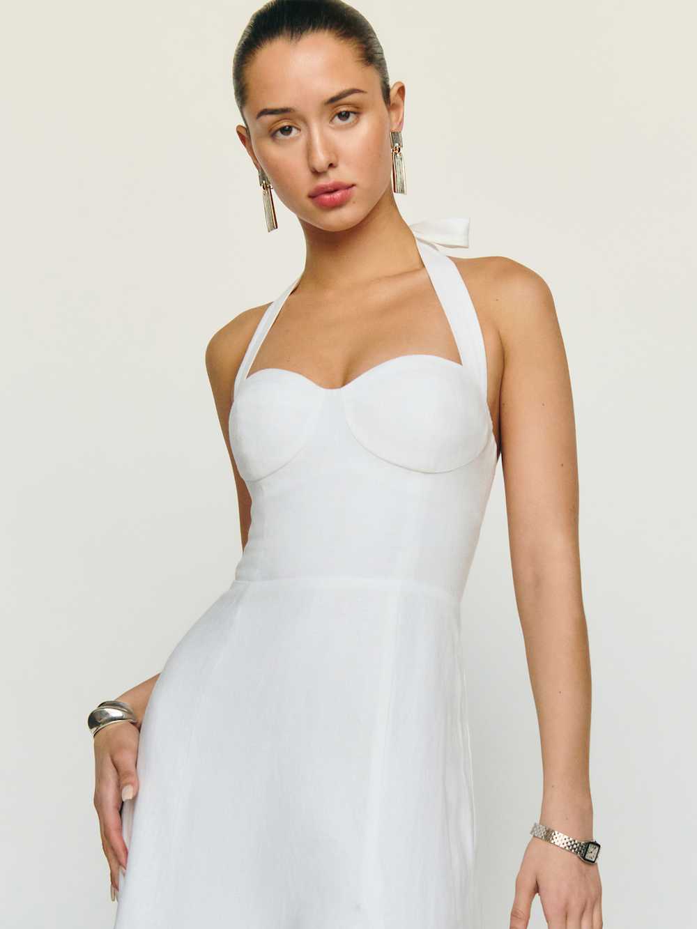 Reformation Petites Tala Linen Dress - White