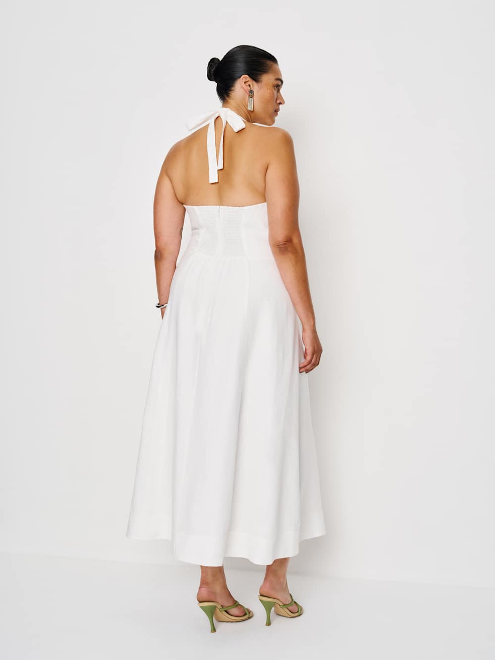 Reformation Tala Linen Dress Es - White