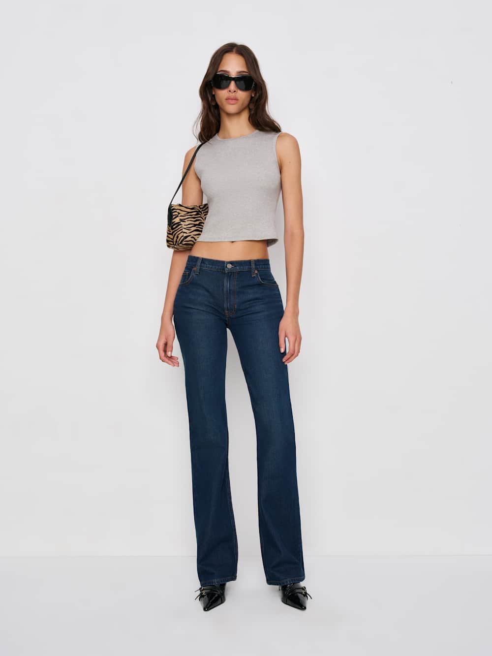 Reformation Sharon Stretch Mid Rise Bootcut Jeans - Nemi