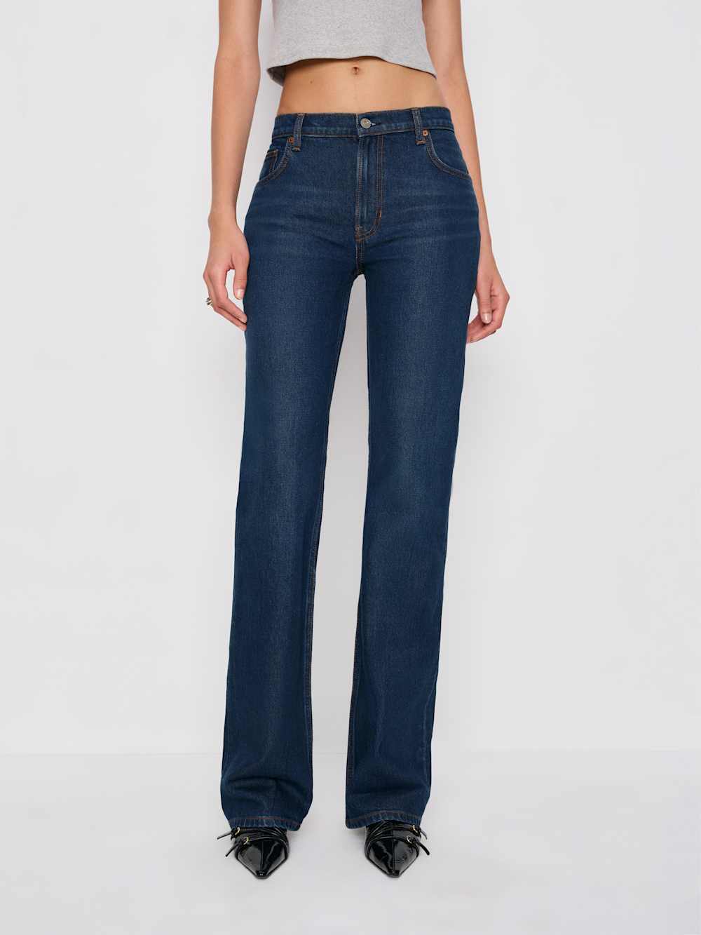 Reformation Sharon Stretch Mid Rise Bootcut Jeans - Nemi