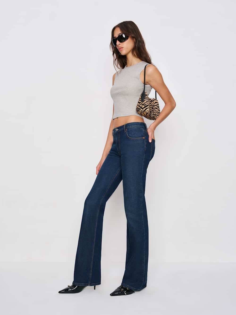 Reformation Sharon Stretch Mid Rise Bootcut Jeans - Nemi