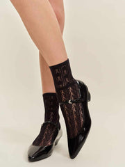 Reformation Swedish Stockings Erica Crochet Socks - Crochet Black