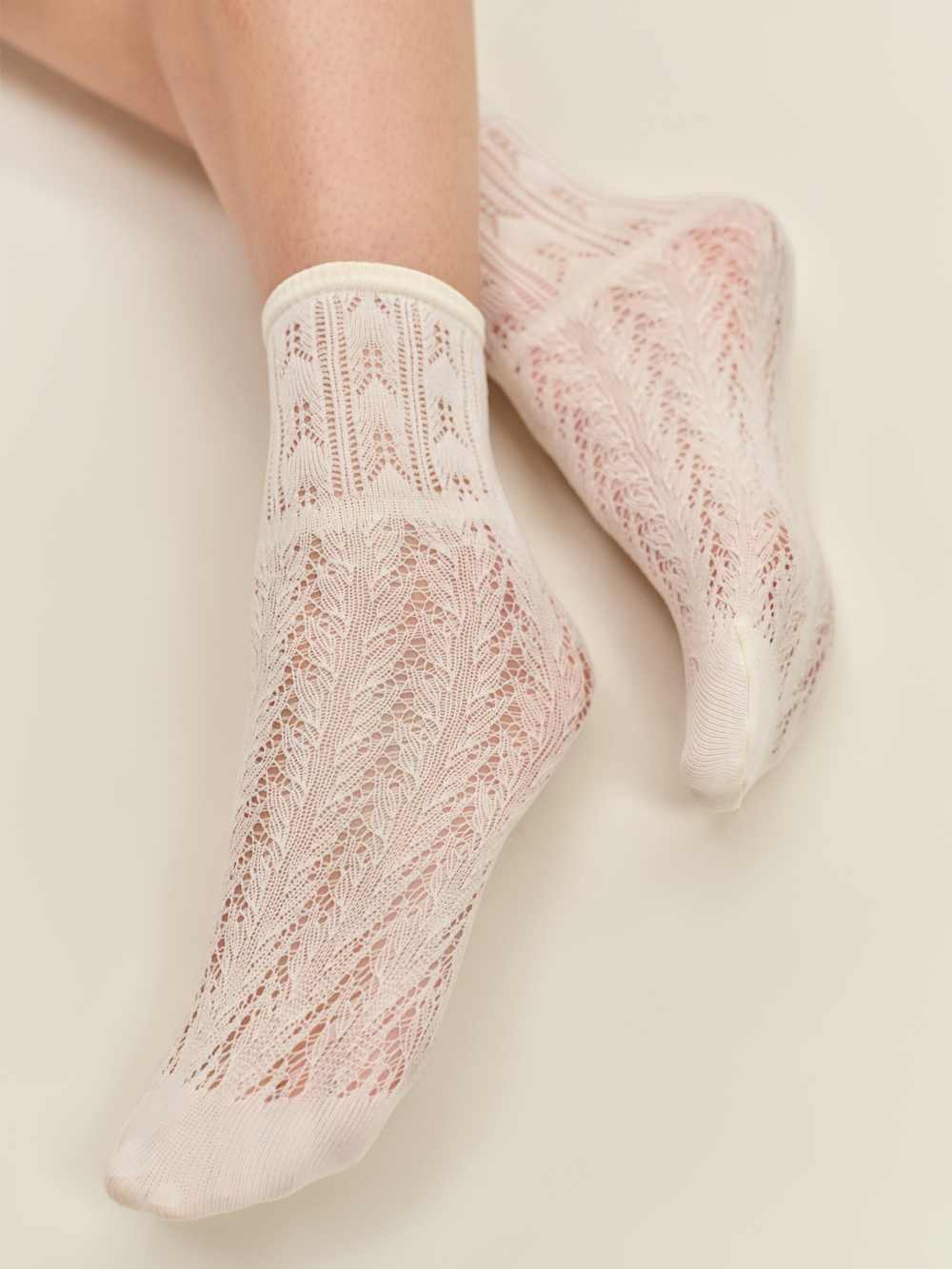 Reformation Swedish Stockings Erica Crochet Socks - Crochet Ivory