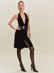 Reformation Swedish Stockings Zadie Zebra Tights - Dark Amber
