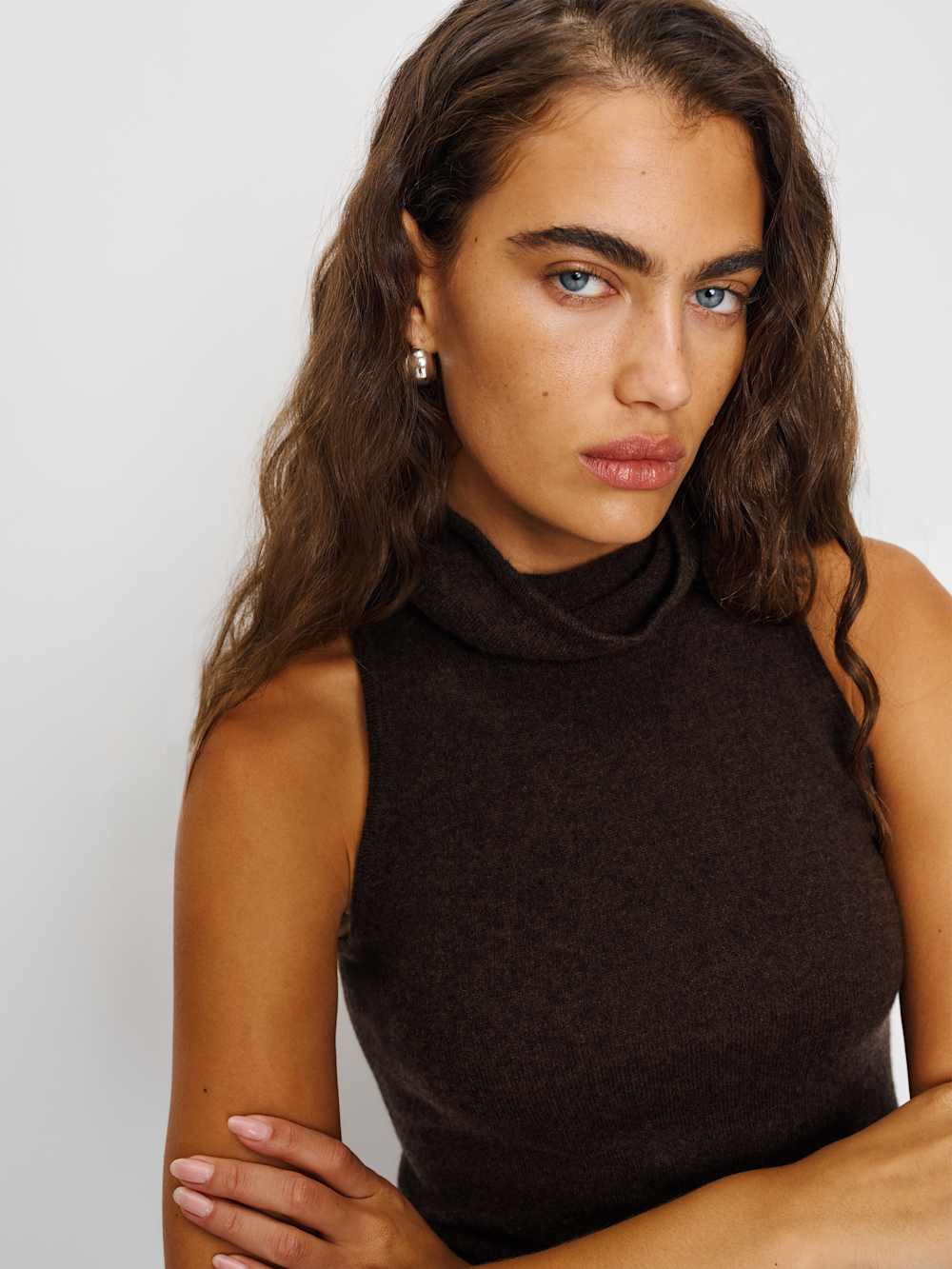 Reformation Marcy Cashmere Turtleneck Tank - Compost