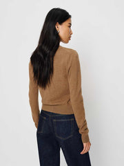 Reformation Farren Cashmere Crew Cardigan - Camel