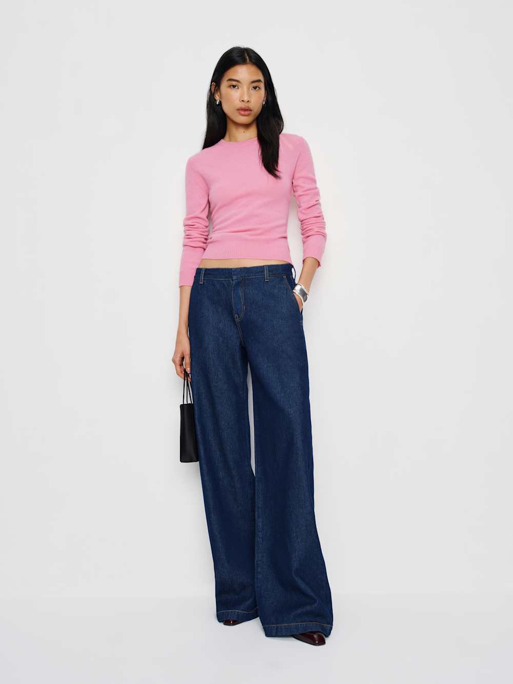 Reformation Lian Cashmere Crew Sweater - Taffy