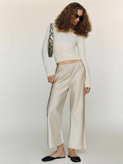 Reformation Lian Cashmere Crew Sweater - Gossamer